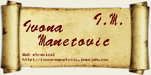 Ivona Manetović vizit kartica